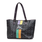 Shoulder Bag Princess Lion Shopper Tote Black Visetos Coated Canvas