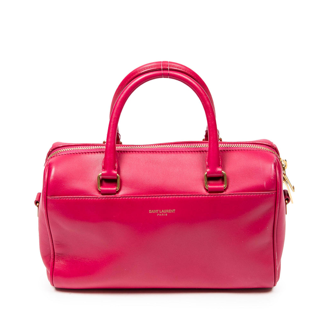 Shoulder Bag Baby Duffle Fuchsia Pink Calfskin Leather