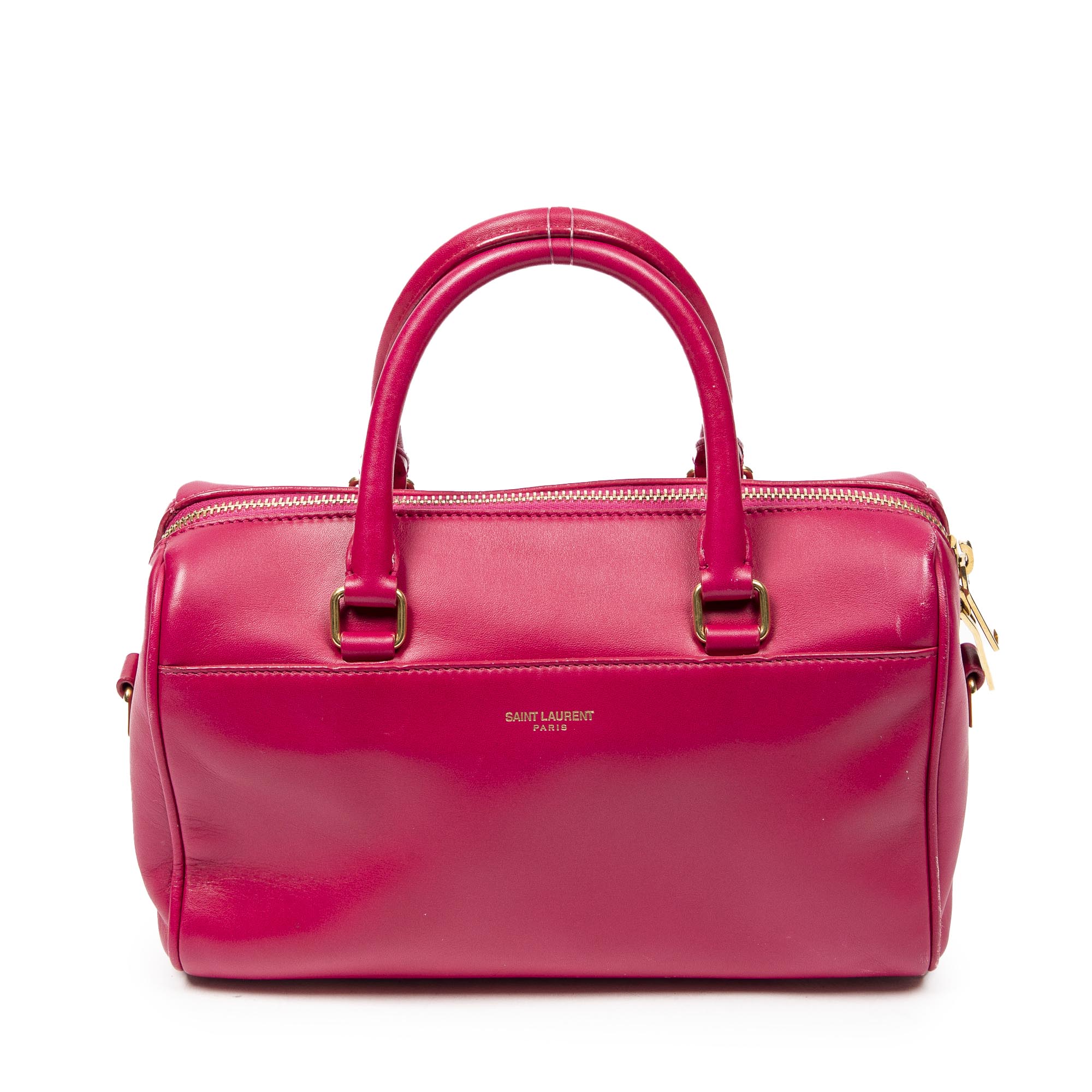 Shoulder Bag Baby Duffle Fuchsia Pink Calfskin Leather
