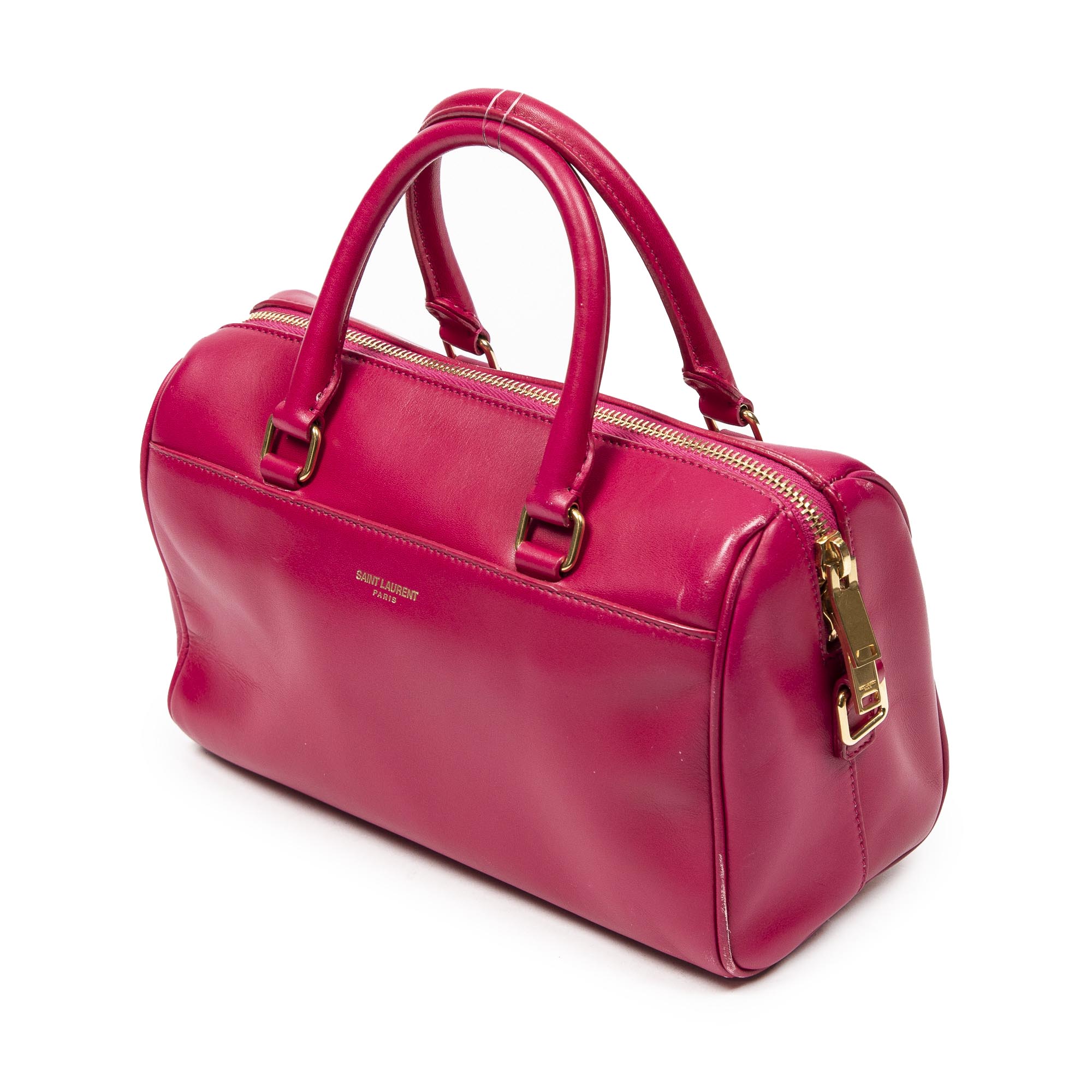 Shoulder Bag Baby Duffle Fuchsia Pink Calfskin Leather