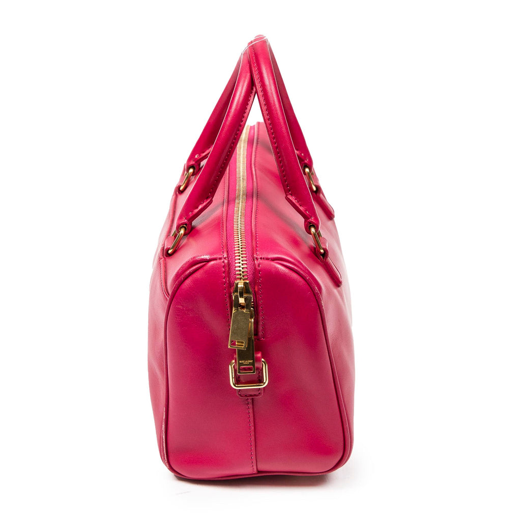 Shoulder Bag Baby Duffle Fuchsia Pink Calfskin Leather
