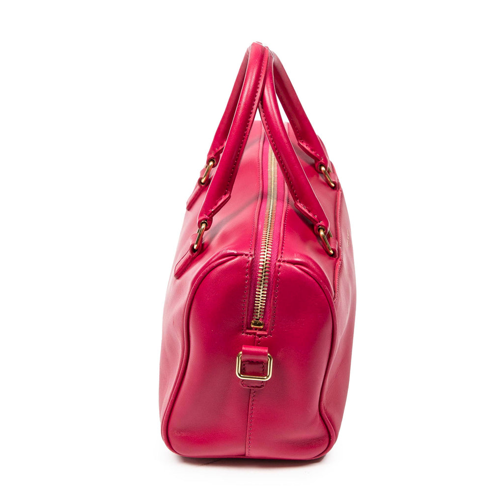 Shoulder Bag Baby Duffle Fuchsia Pink Calfskin Leather