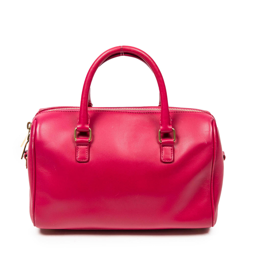 Shoulder Bag Baby Duffle Fuchsia Pink Calfskin Leather