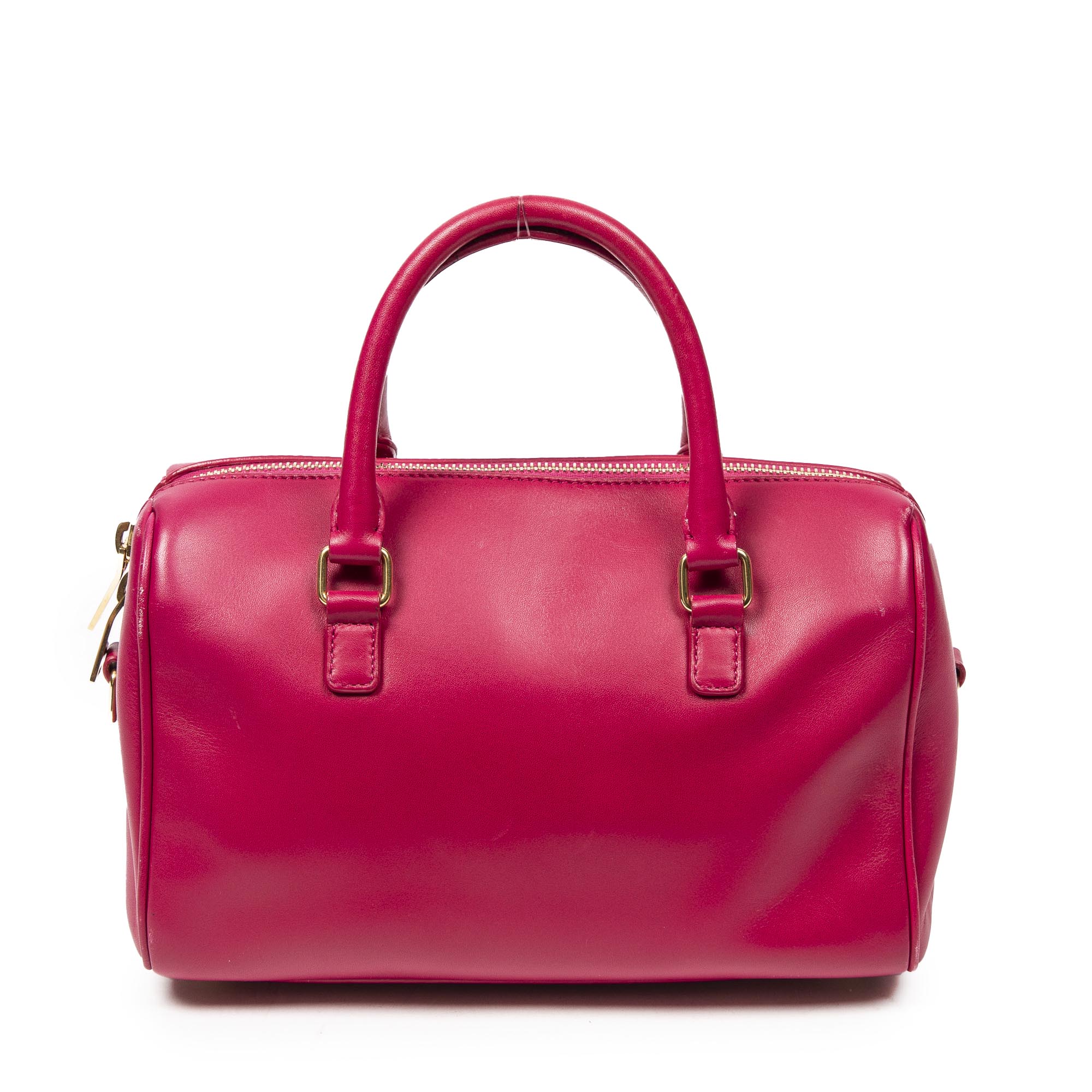 Shoulder Bag Baby Duffle Fuchsia Pink Calfskin Leather