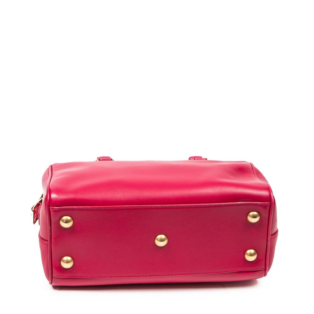 Shoulder Bag Baby Duffle Fuchsia Pink Calfskin Leather