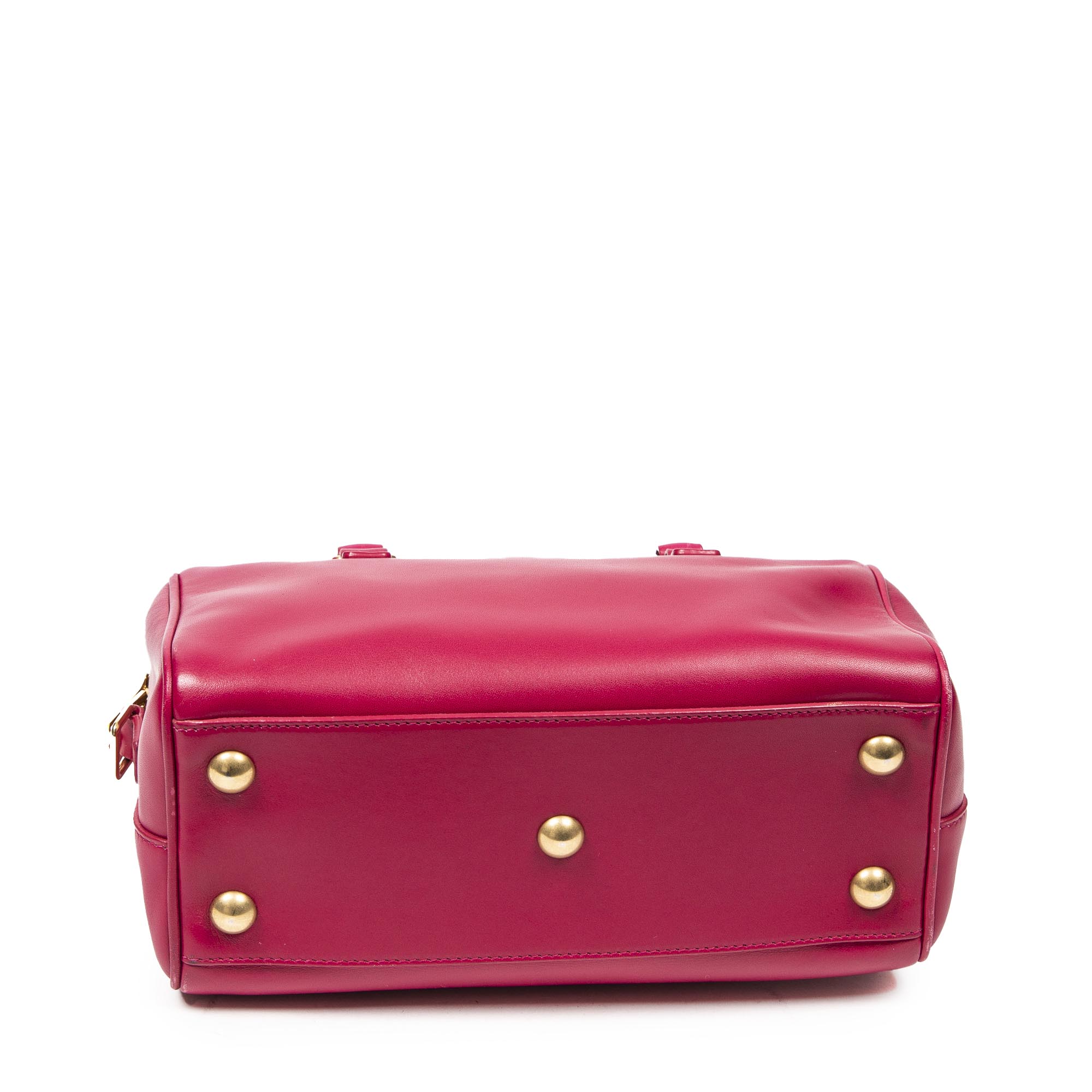 Shoulder Bag Baby Duffle Fuchsia Pink Calfskin Leather