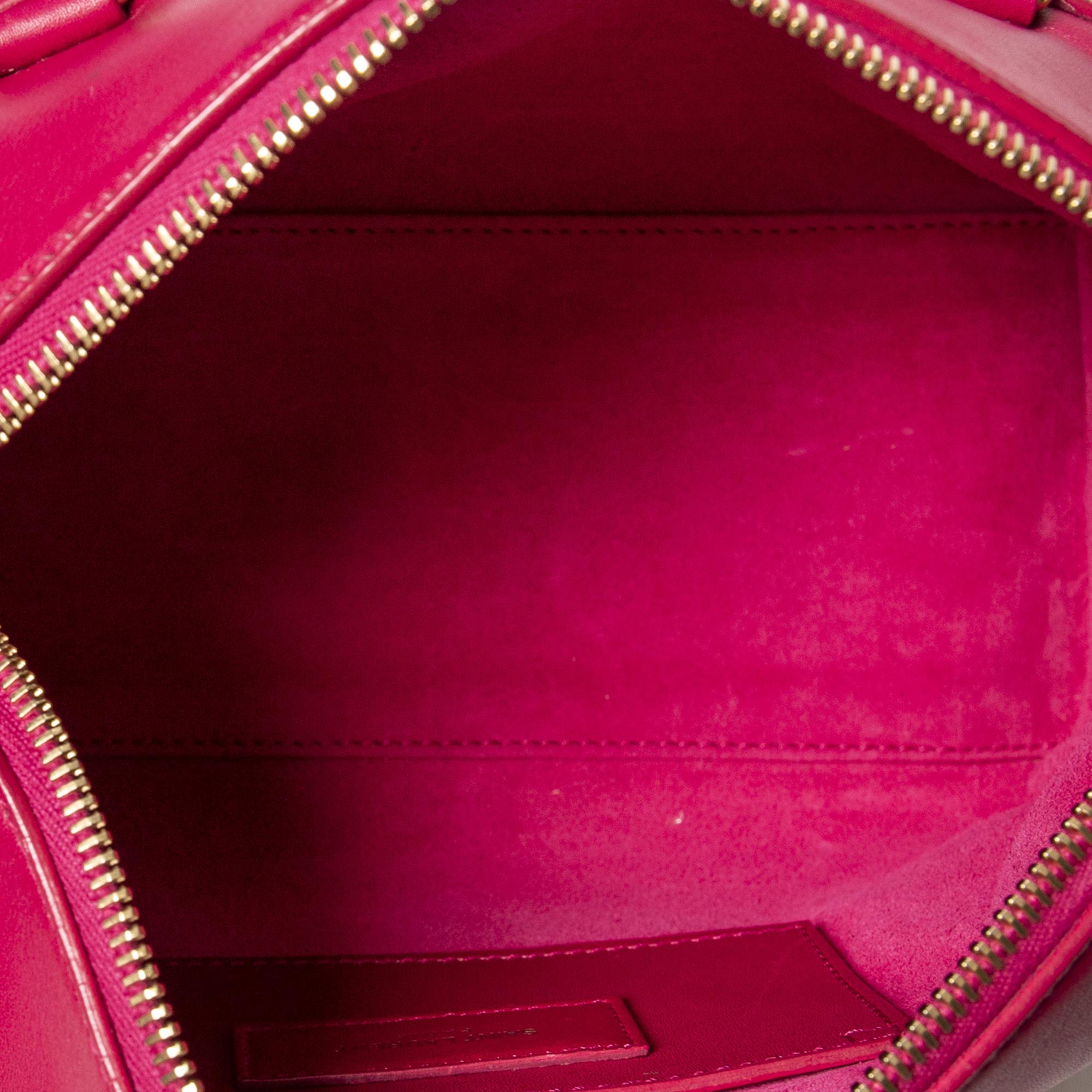 Shoulder Bag Baby Duffle Fuchsia Pink Calfskin Leather