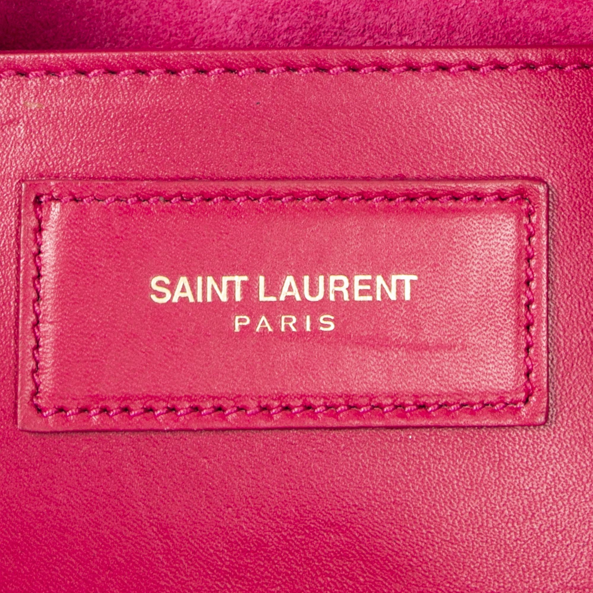 Shoulder Bag Baby Duffle Fuchsia Pink Calfskin Leather