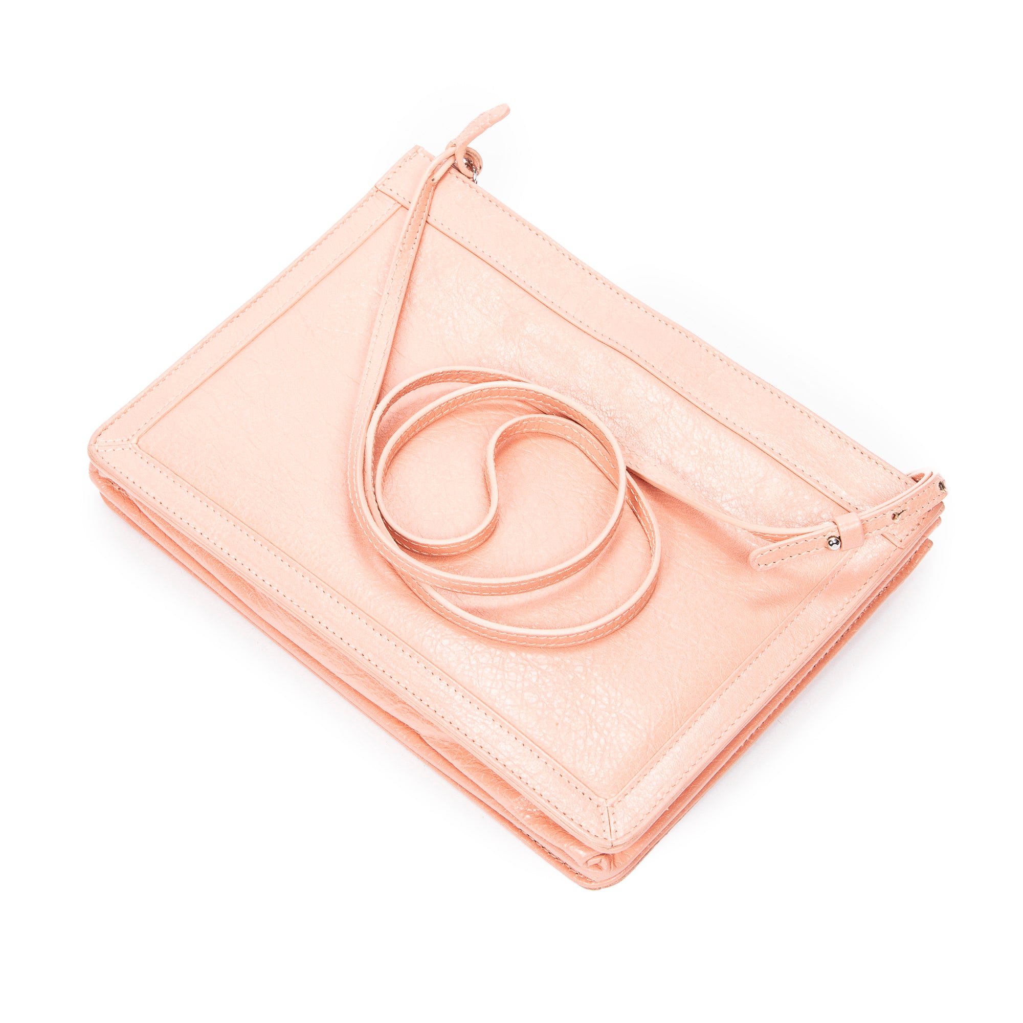 Shoulder Bag Navy Pochette Crossbody Pink Distressed Leather