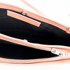 Shoulder Bag Navy Pochette Crossbody Pink Distressed Leather