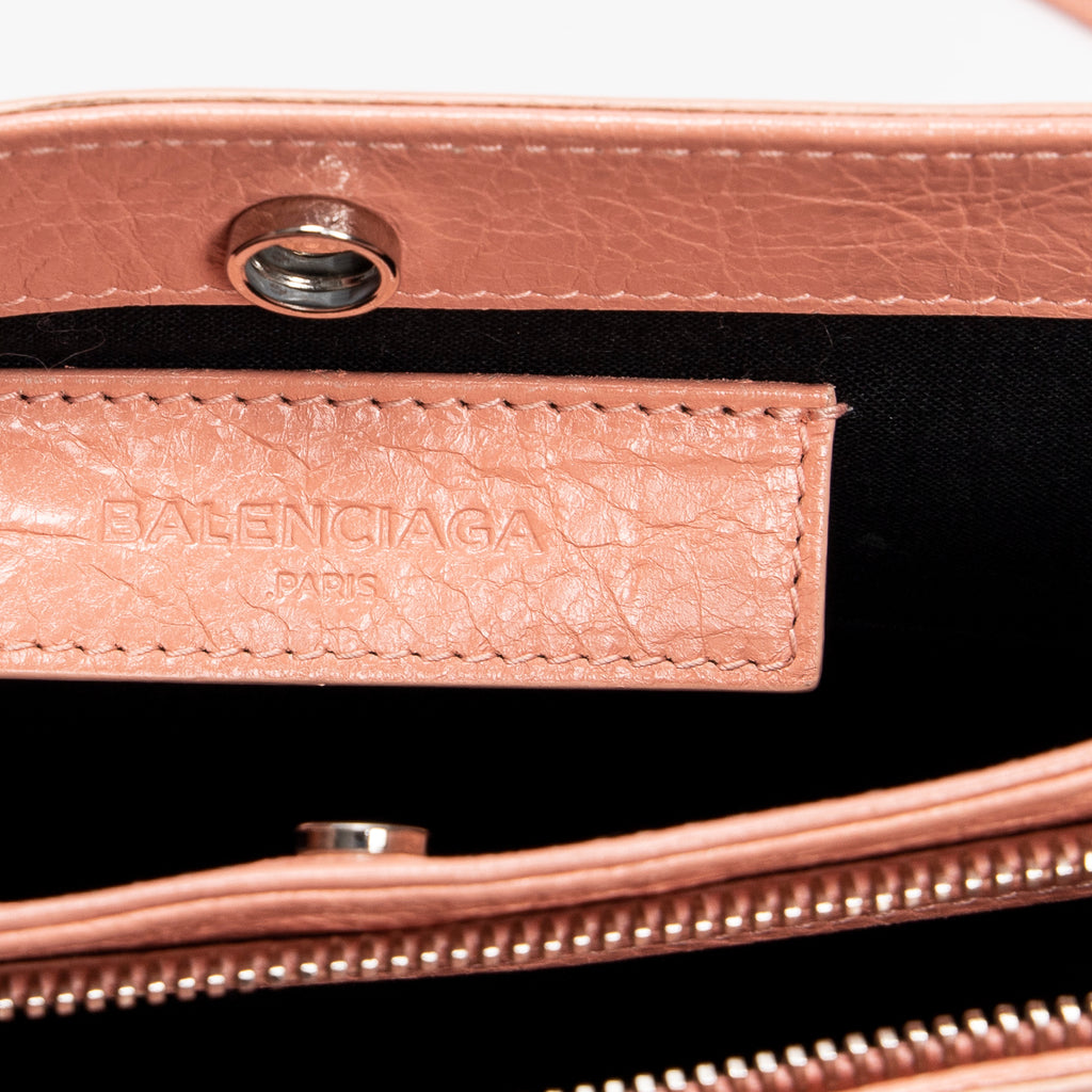 Shoulder Bag Navy Pochette Crossbody Pink Distressed Leather