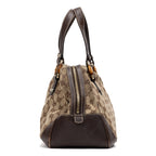 Shoulder Bag Bamboo Boston Beige Monogrammed Canvas