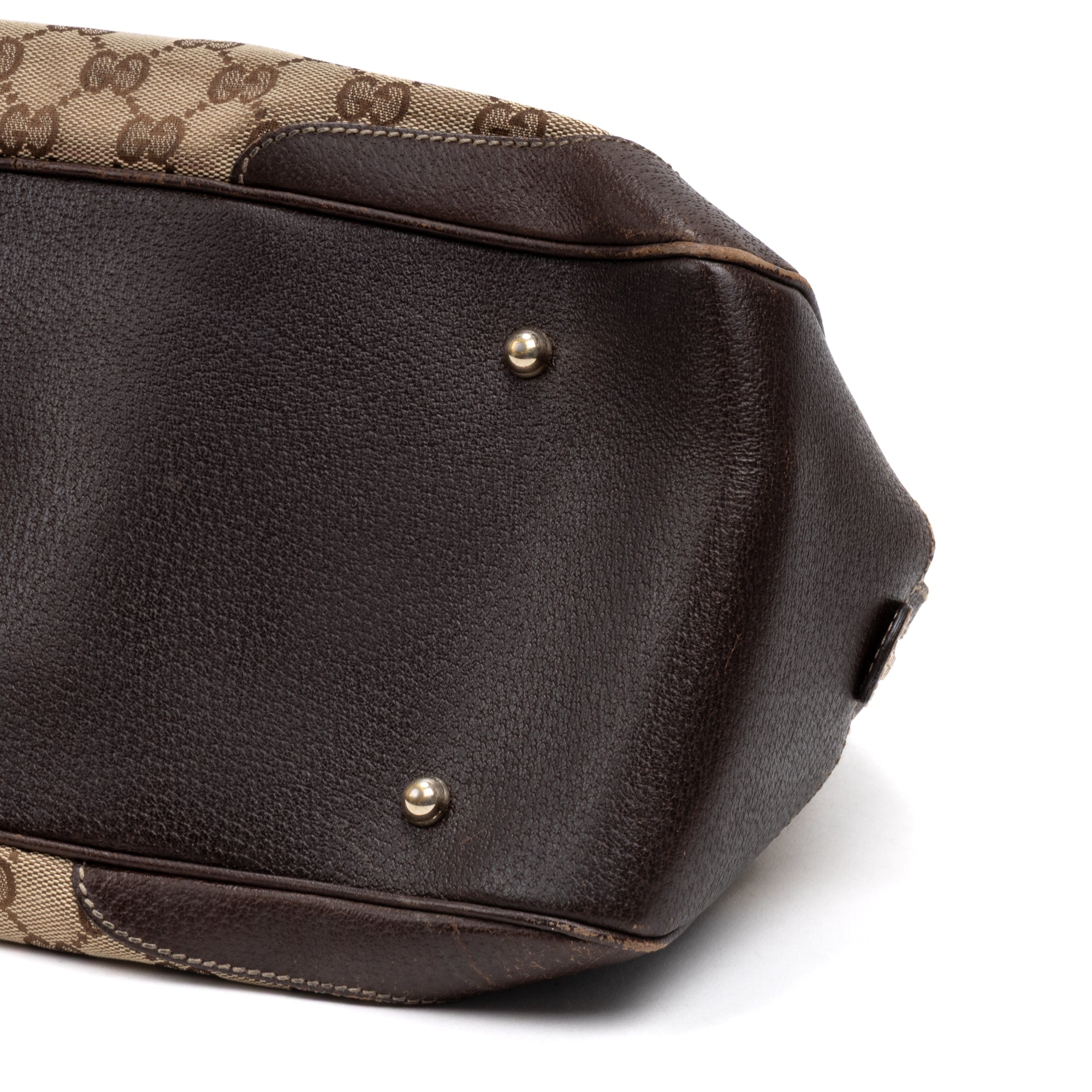 Shoulder Bag Bamboo Boston Beige Monogrammed Canvas