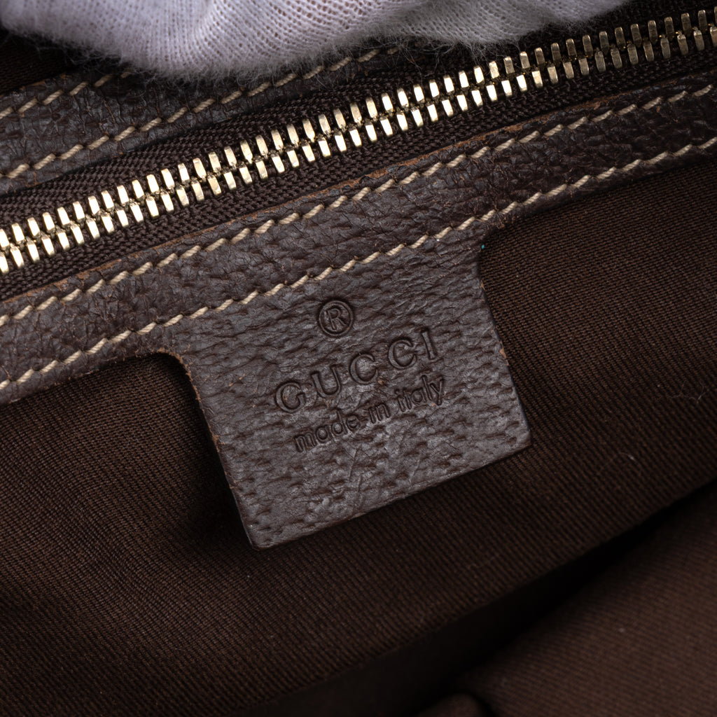 Shoulder Bag Bamboo Boston Beige Monogrammed Canvas