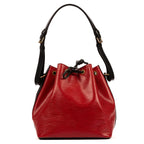 Bolso de Hombro Noe Bicolor Pespuntes Negros PM Rojo Epi