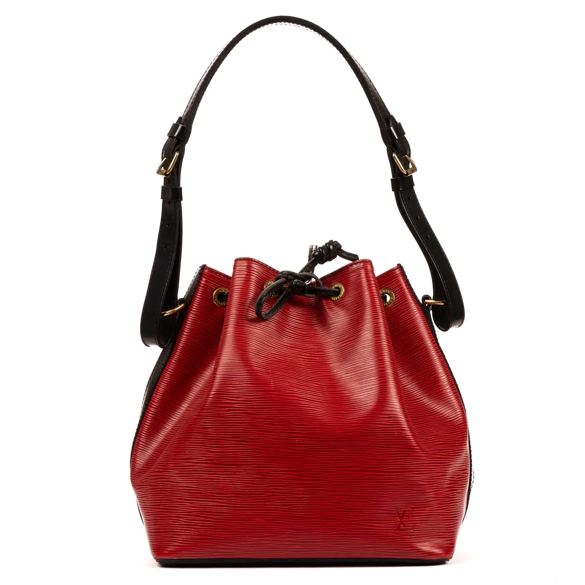 Bolso de Hombro Noe Bicolor Pespuntes Negros PM Rojo Epi
