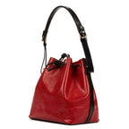 Bolso de Hombro Noe Bicolor Pespuntes Negros PM Rojo Epi