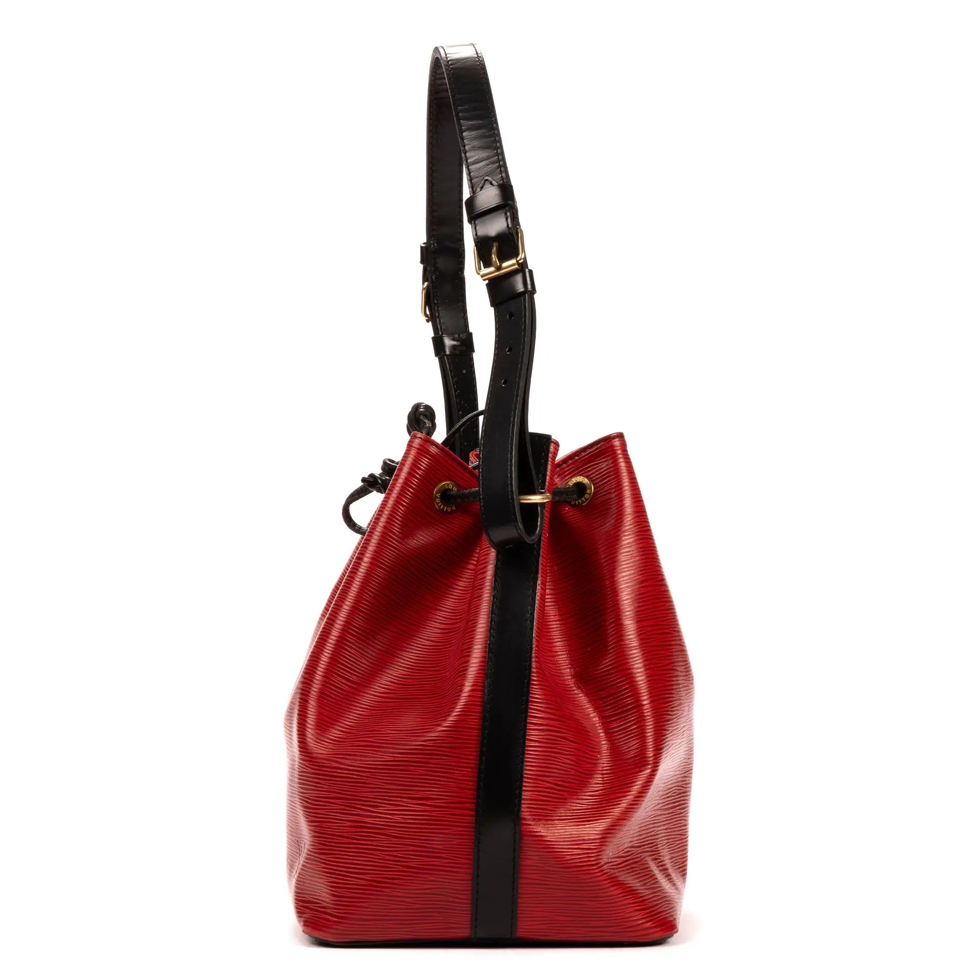 Bolso de Hombro Noe Bicolor Pespuntes Negros PM Rojo Epi