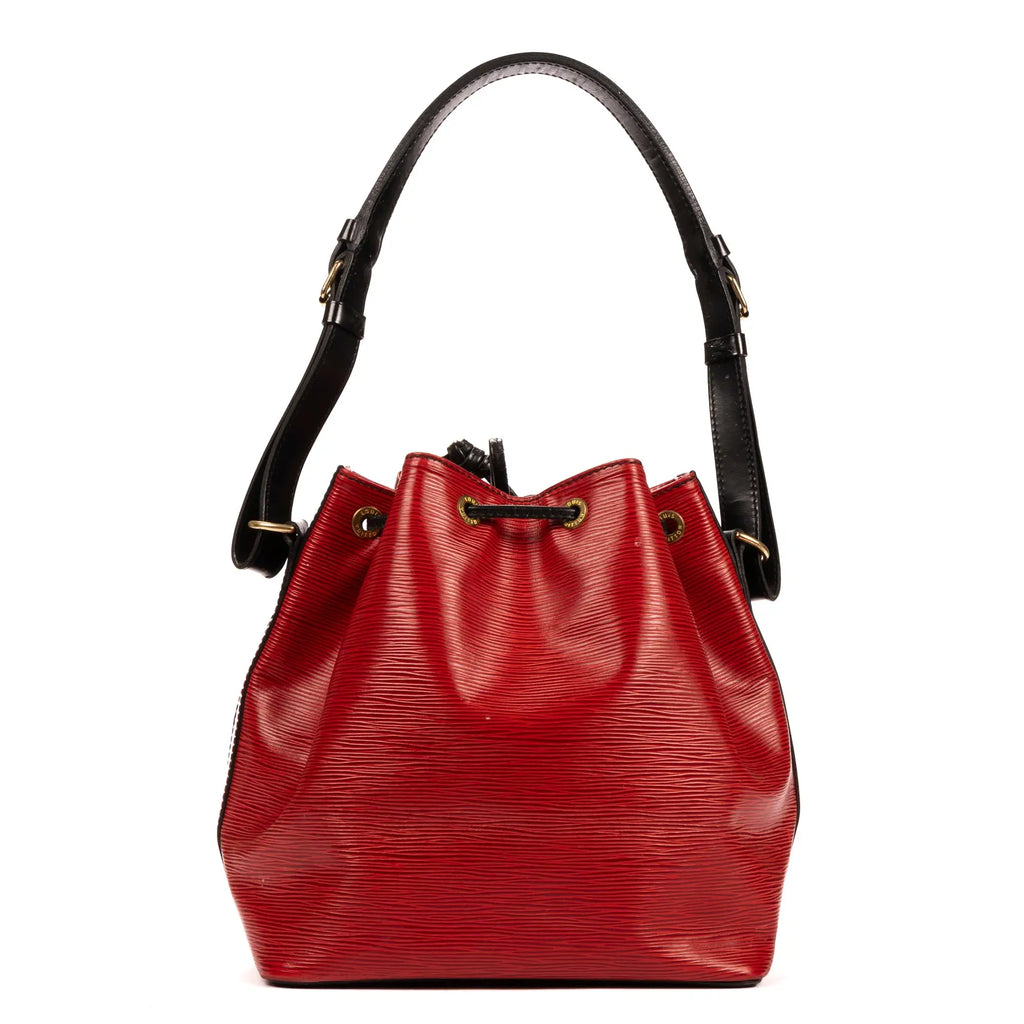 Bolso de Hombro Noe Bicolor Pespuntes Negros PM Rojo Epi