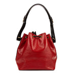 Bolso de Hombro Noe Bicolor Pespuntes Negros PM Rojo Epi