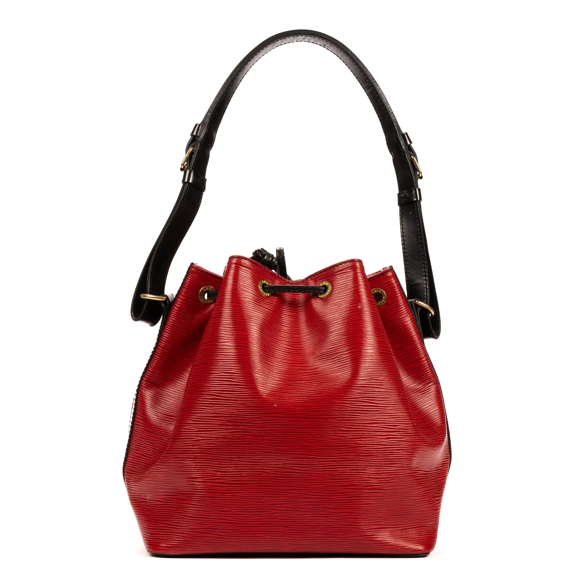 Bolso de Hombro Noe Bicolor Pespuntes Negros PM Rojo Epi