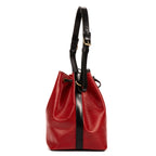 Bolso de Hombro Noe Bicolor Pespuntes Negros PM Rojo Epi