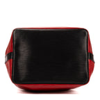 Shoulder Bag Noe Bicolor Black Stitching PM Red Epi