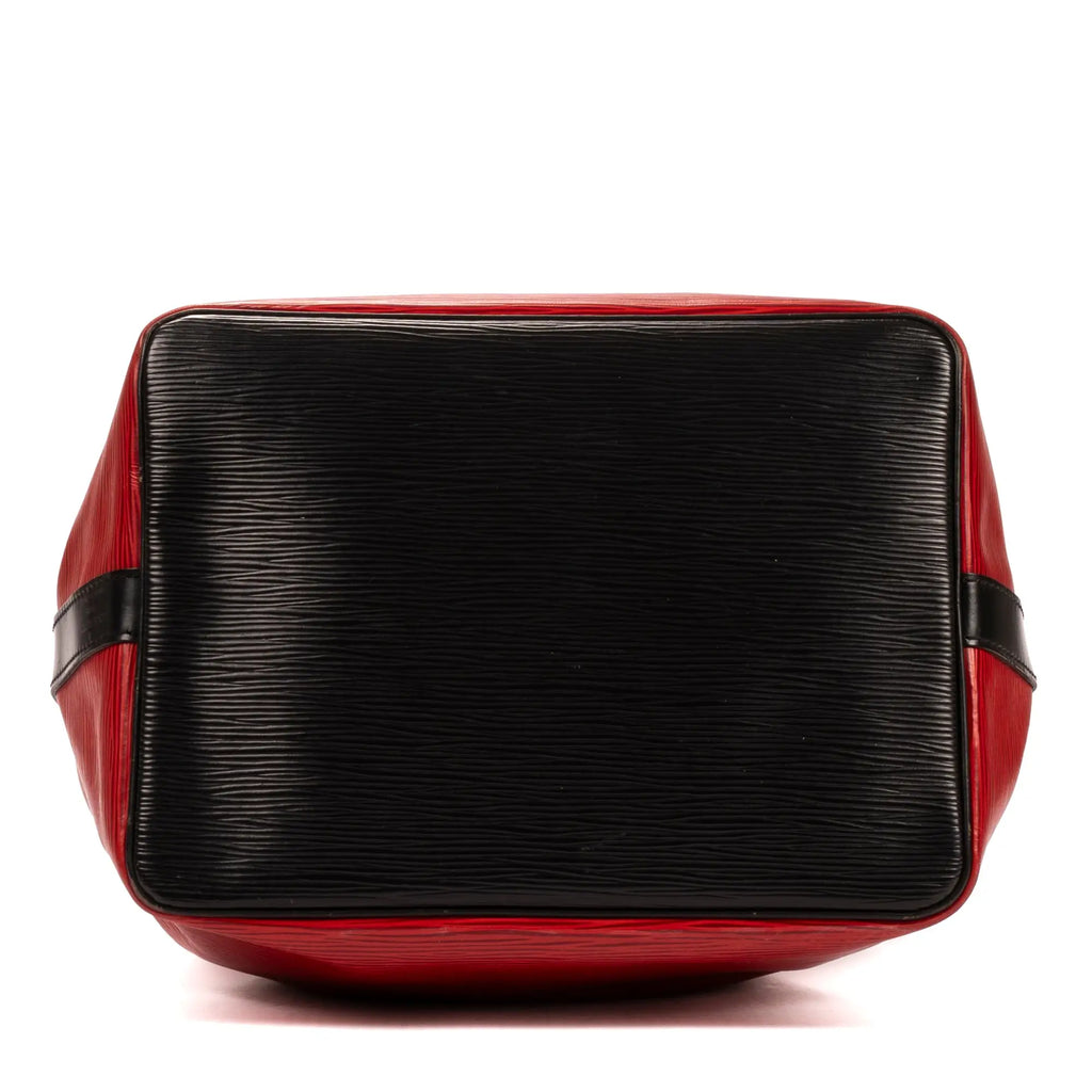 Bolso de Hombro Noe Bicolor Pespuntes Negros PM Rojo Epi