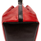 Bolso de Hombro Noe Bicolor Pespuntes Negros PM Rojo Epi