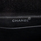 Handbag Double Sided Flap Black Quilted Jersey Canvas