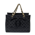 Shoulder Bag CC Timeless Grand Shopping Tote Black Quilted Caviar Leather