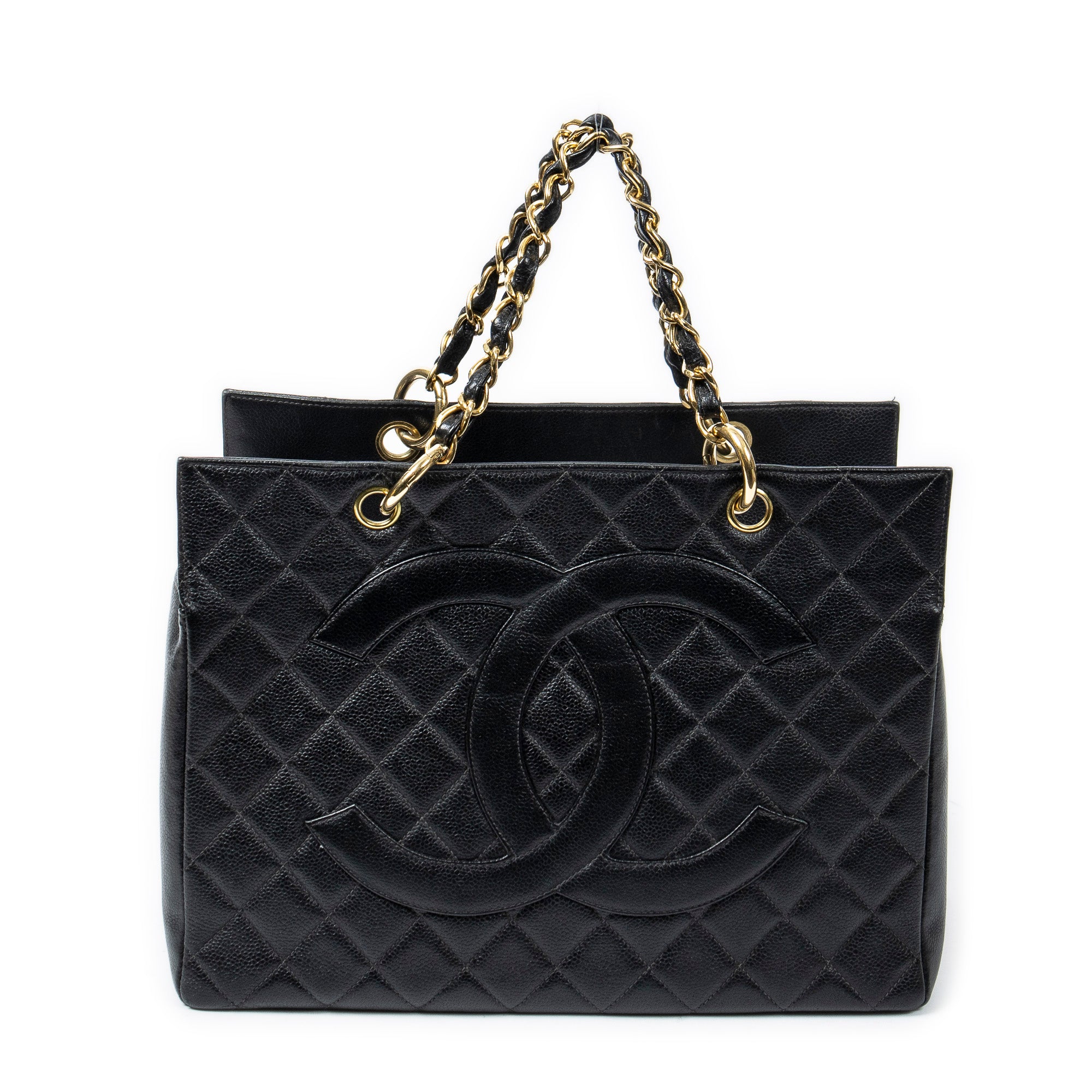 Shoulder Bag CC Timeless Grand Shopping Tote Black Quilted Caviar Leather