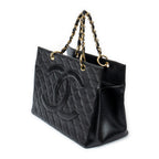 Shoulder Bag CC Timeless Grand Shopping Tote Black Quilted Caviar Leather