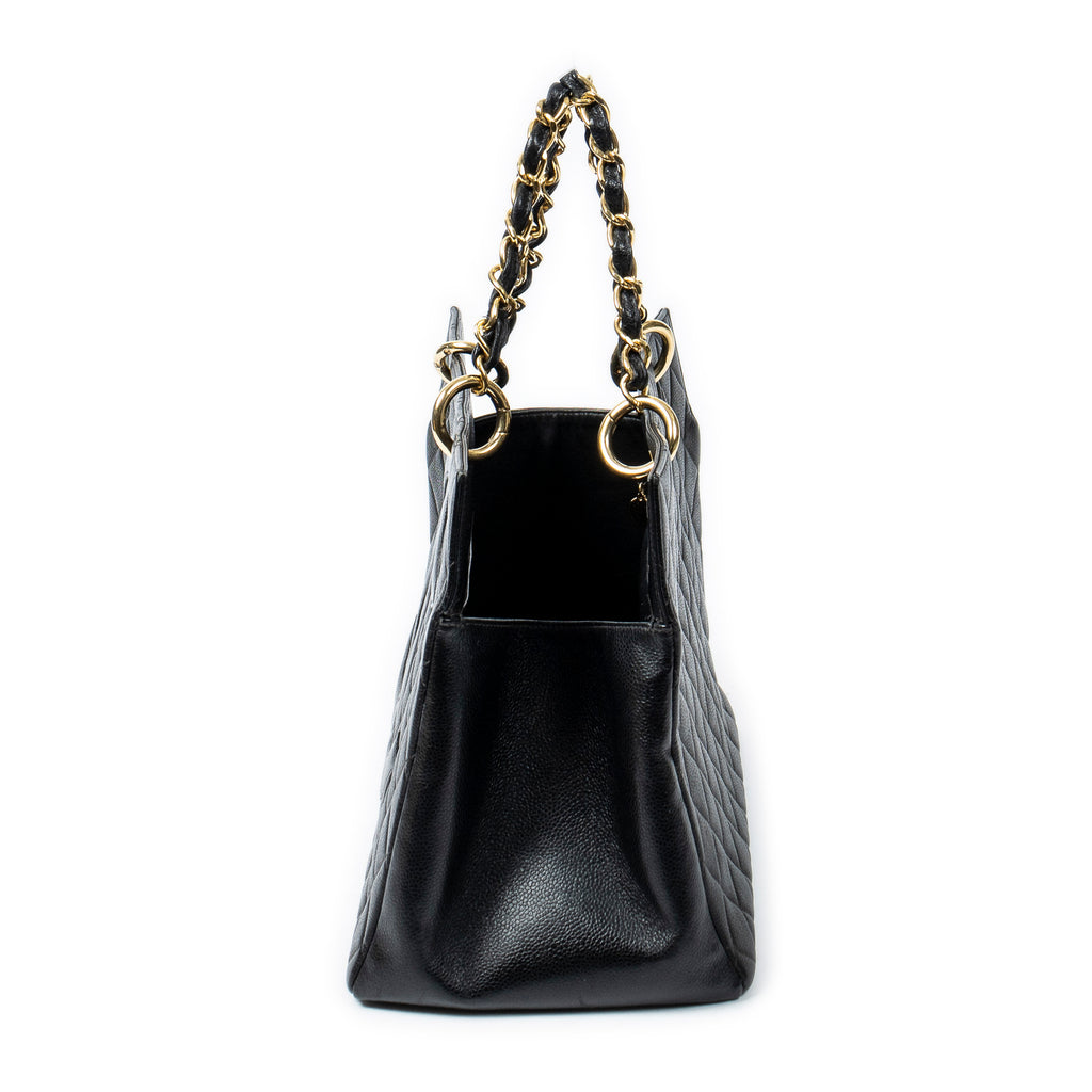 Shoulder Bag CC Timeless Grand Shopping Tote Black Quilted Caviar Leather