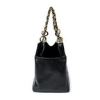 Bolso de hombro CC Timeless Grand Shopping Tote Piel de caviar acolchada negra