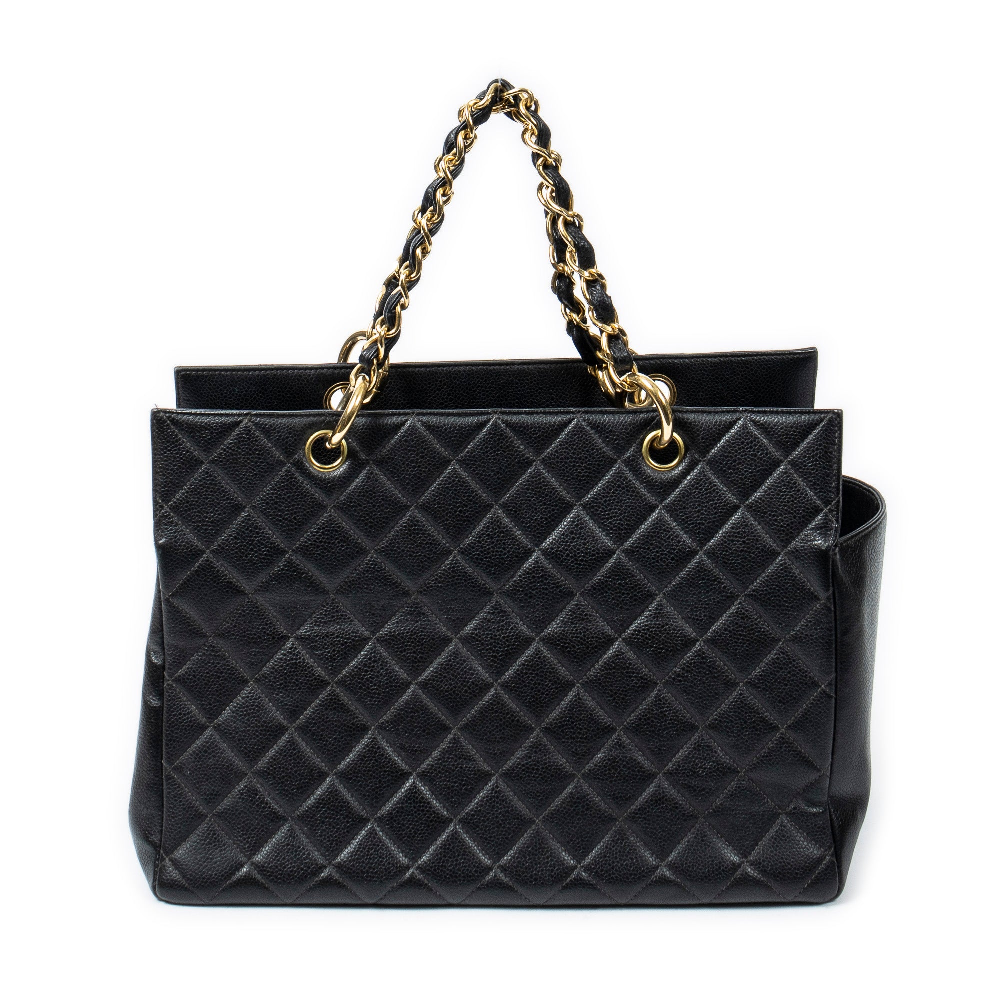 Shoulder Bag CC Timeless Grand Shopping Tote Black Quilted Caviar Leather
