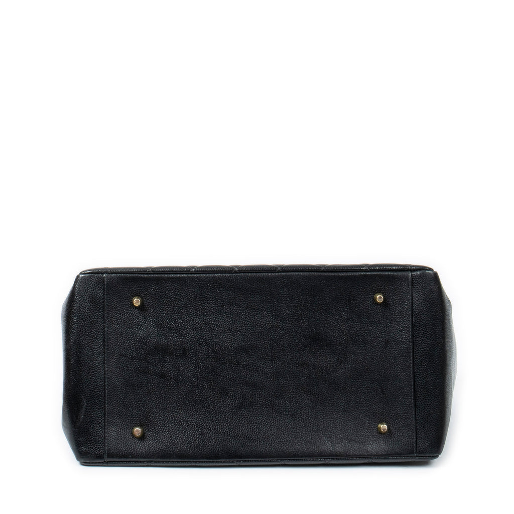 Shoulder Bag CC Timeless Grand Shopping Tote Black Quilted Caviar Leather