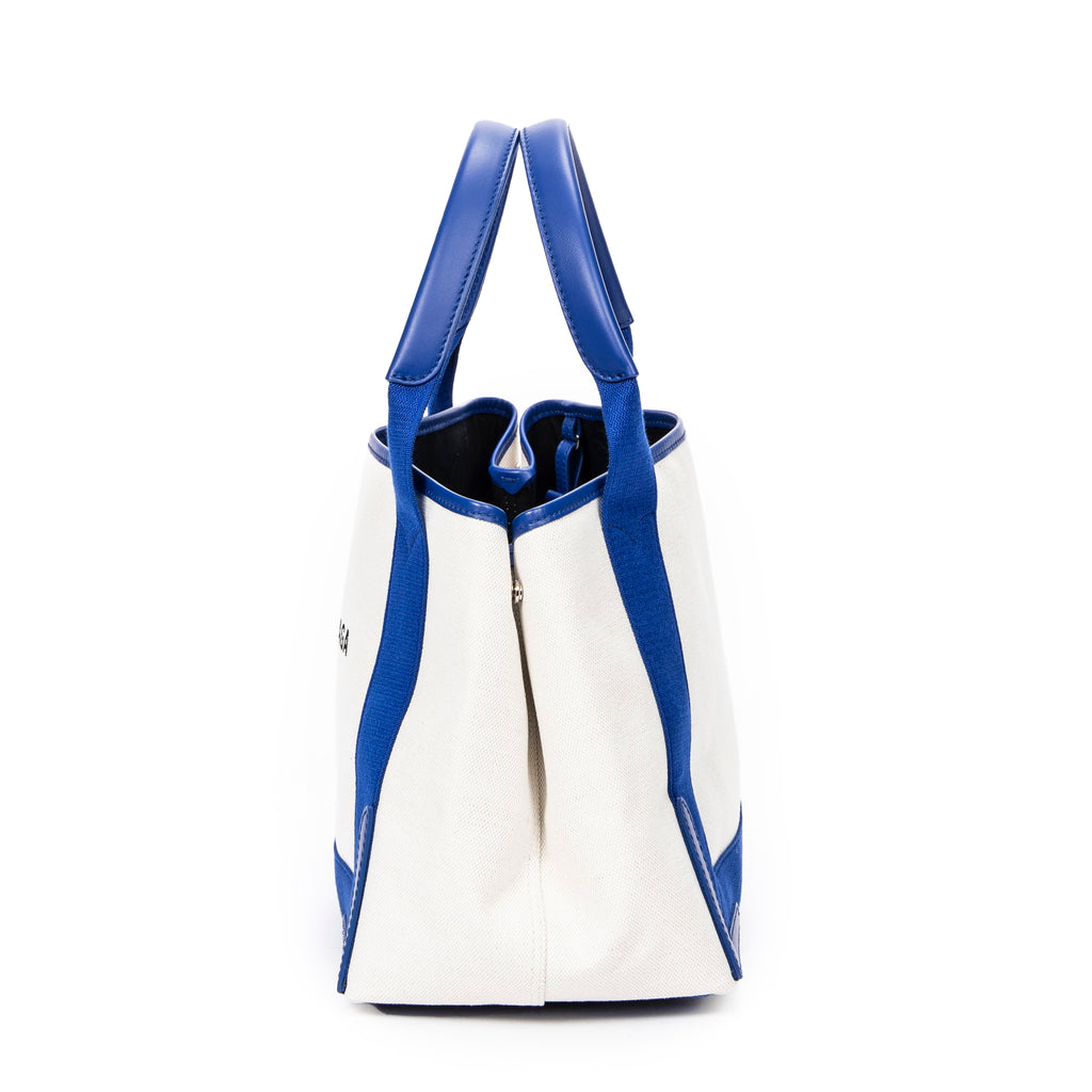 Bolso de hombro pequeño Cabas marino de lona beige
