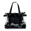Bolso de hombro Blue Label transparente de resina y lona