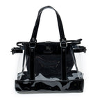 Bolso de hombro Blue Label transparente de resina y lona