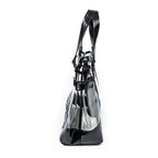 Bolso de hombro Blue Label transparente de resina y lona