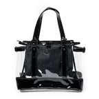 Bolso de hombro Blue Label transparente de resina y lona