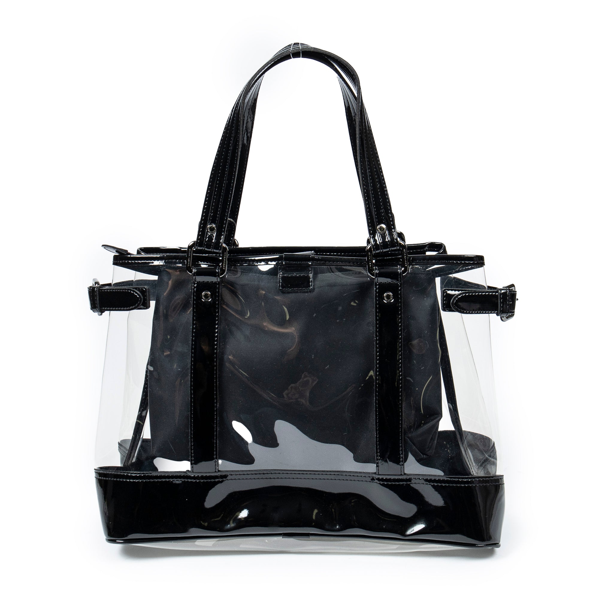 Bolso de hombro Blue Label transparente de resina y lona