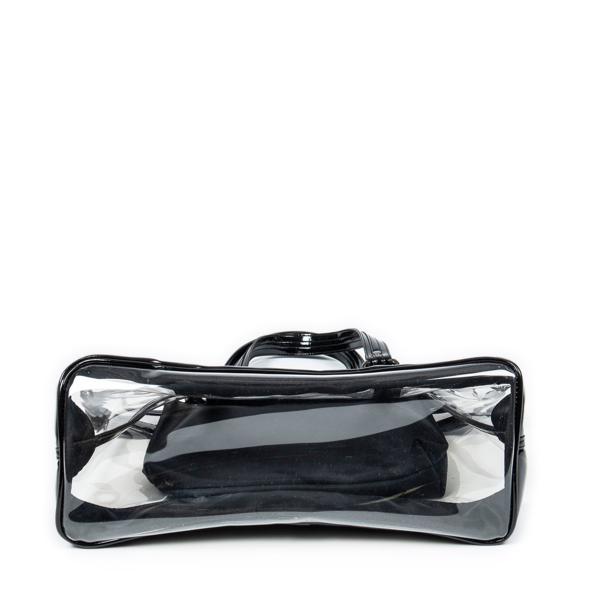 Bolso de hombro Blue Label transparente de resina y lona