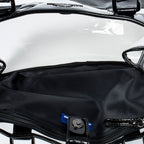 Bolso de hombro Blue Label transparente de resina y lona