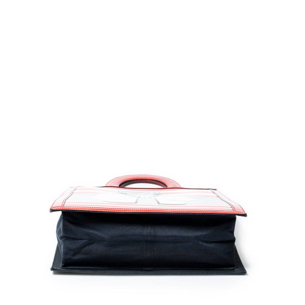 Sac à main Rare Vintage Coco Mademoiselle Sac fourre-tout à poignée courte imprimé Mademoiselle en cuir rouge