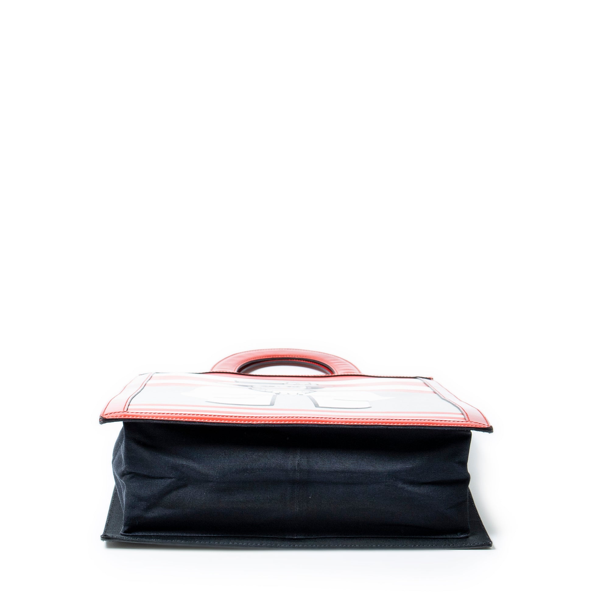 Sac à main Rare Vintage Coco Mademoiselle Sac fourre-tout à poignée courte imprimé Mademoiselle en cuir rouge