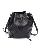 Shoulder Bag Medium Bright Bucket Bag Black Diamante Coated Canvas
