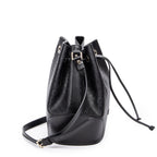 Shoulder Bag Medium Bright Bucket Bag Black Diamante Coated Canvas