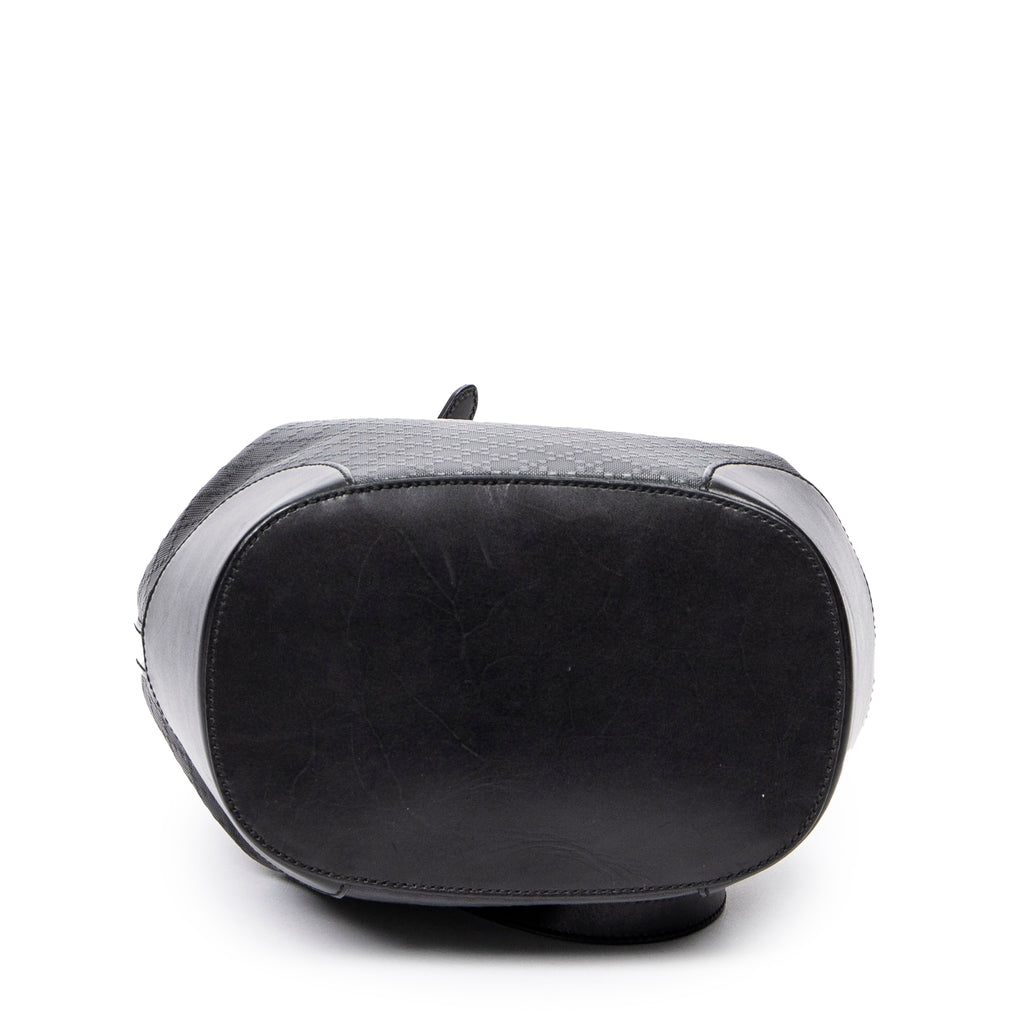 Shoulder Bag Medium Bright Bucket Bag Black Diamante Coated Canvas
